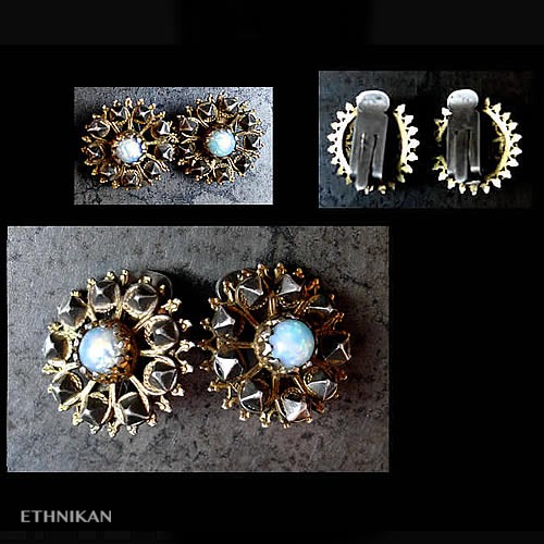 Ancienne paire de boucles d'oreille clips transylvanienne en vermeil – Image 8