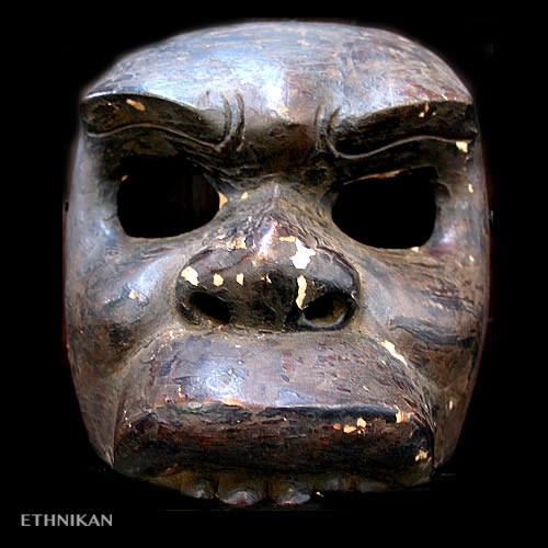 Ancien masque Topeng du Ramayana Kadek ou général singe rival d'Hanuman